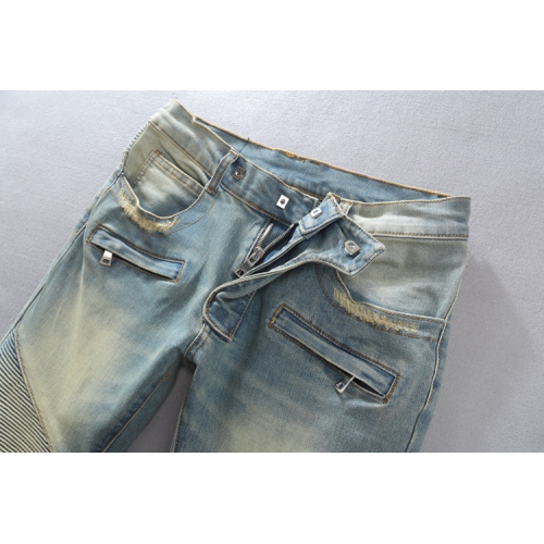 Replica Balmain Jeans For Men #364710 $64.00 USD for Wholesale