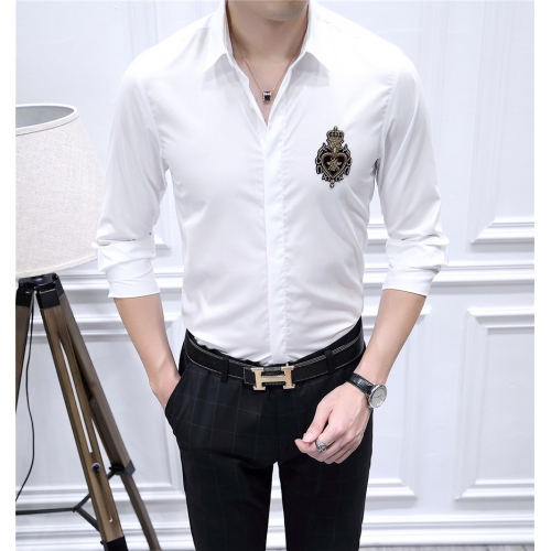 Replica Dolce & Gabbana Shirts Long Sleeved For Men #428497 $86.50 USD for Wholesale