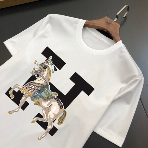 Replica Hermes T-Shirts Short Sleeved For Men #955280 $25.00 USD for Wholesale