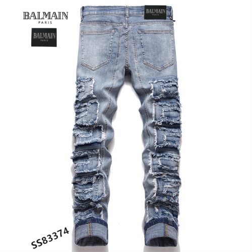 Replica Balmain Jeans For Men #1040474 $48.00 USD for Wholesale