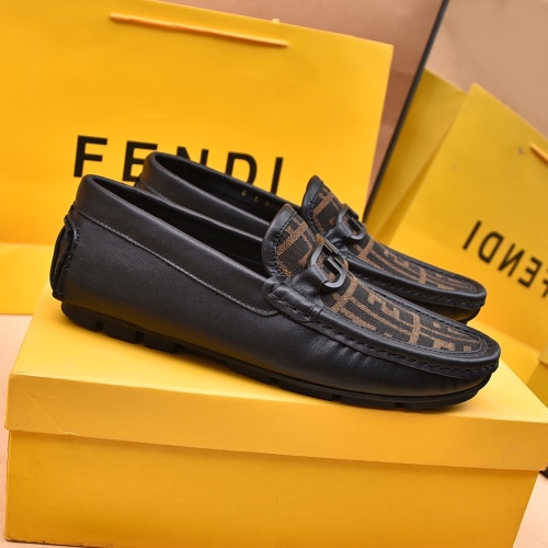 Replica Fendi Leather Shoes For Men #1070122 $80.00 USD for Wholesale