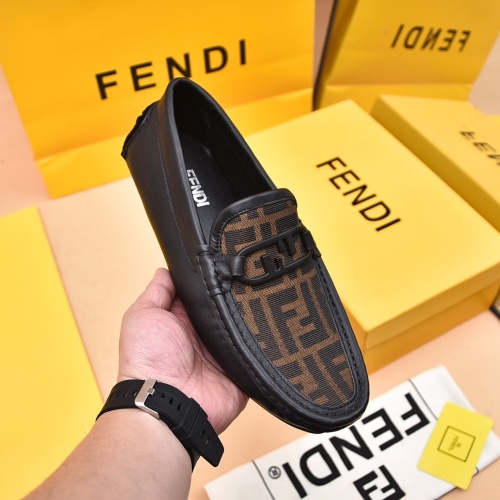 Replica Fendi Leather Shoes For Men #1070122 $80.00 USD for Wholesale