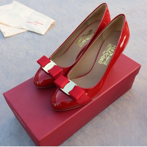 Replica Salvatore Ferragamo High-Heeled Shoes For Women #1099095 $96.00 USD for Wholesale