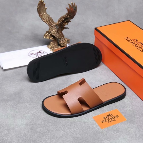 Replica Hermes Slippers For Men #1186617 $45.00 USD for Wholesale