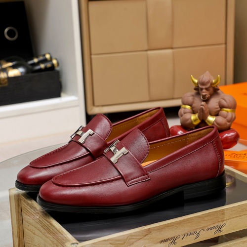 Replica Hermes Leather Shoes For Men #1204876 $92.00 USD for Wholesale