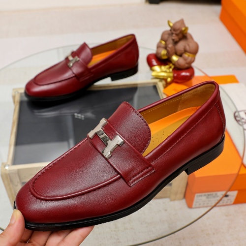 Replica Hermes Leather Shoes For Men #1204876 $92.00 USD for Wholesale