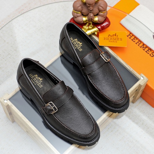 Replica Hermes Leather Shoes For Men #1209640 $82.00 USD for Wholesale