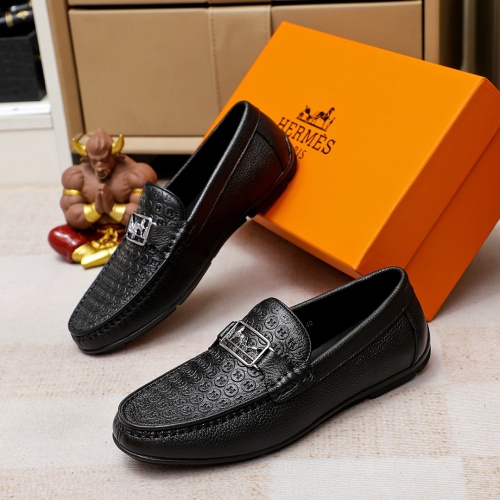 Replica Hermes Leather Shoes For Men #1209646 $68.00 USD for Wholesale