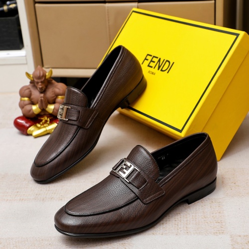 Replica Fendi Leather Shoes For Men #1209673 $80.00 USD for Wholesale