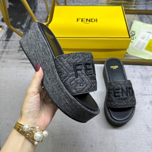 Replica Fendi Slippers For Women #1210012 $85.00 USD for Wholesale