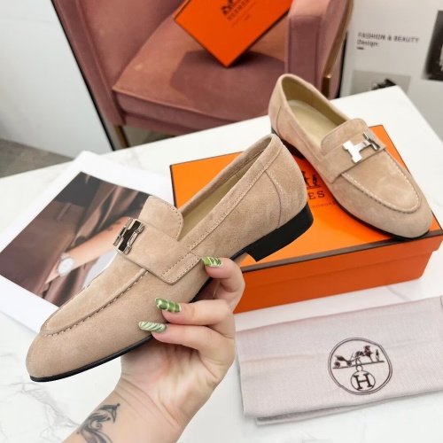 Replica Hermes Leather Shoes For Women #1210090 $96.00 USD for Wholesale