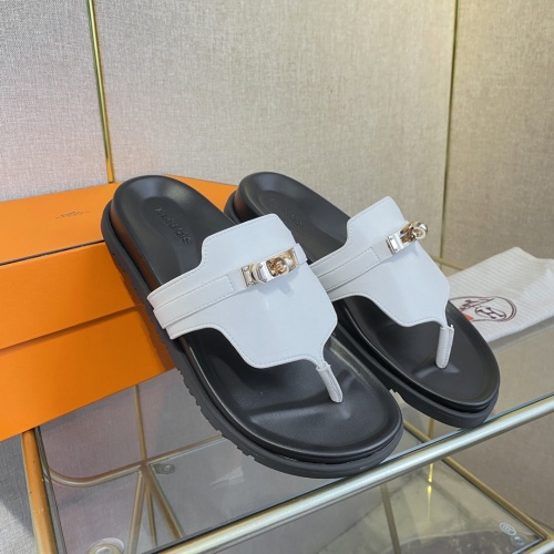 Replica Hermes Slippers For Men #1217273 $76.00 USD for Wholesale