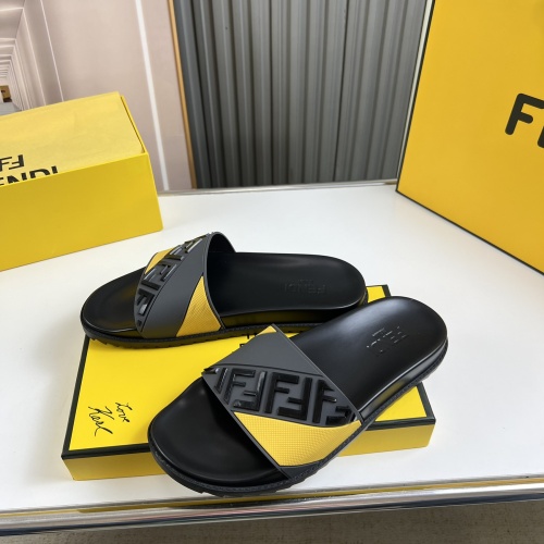 Replica Fendi Slippers For Men #1221370 $45.00 USD for Wholesale