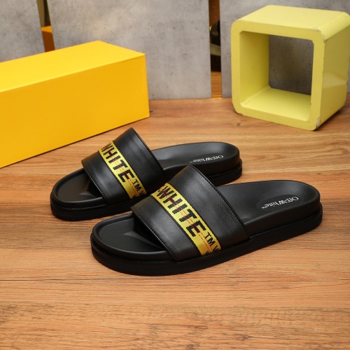 Replica Off-White Slippers For Men #1225621 $56.00 USD for Wholesale