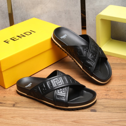 Replica Fendi Slippers For Men #1225627 $56.00 USD for Wholesale