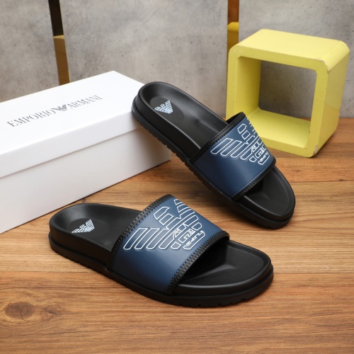 Replica Armani Slippers For Men #1225635 $56.00 USD for Wholesale