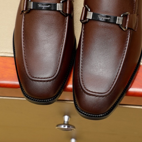 Replica Salvatore Ferragamo Leather Shoes For Men #1230742 $85.00 USD for Wholesale