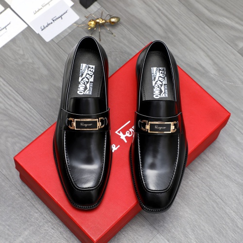 Replica Salvatore Ferragamo Leather Shoes For Men #1230853 $82.00 USD for Wholesale