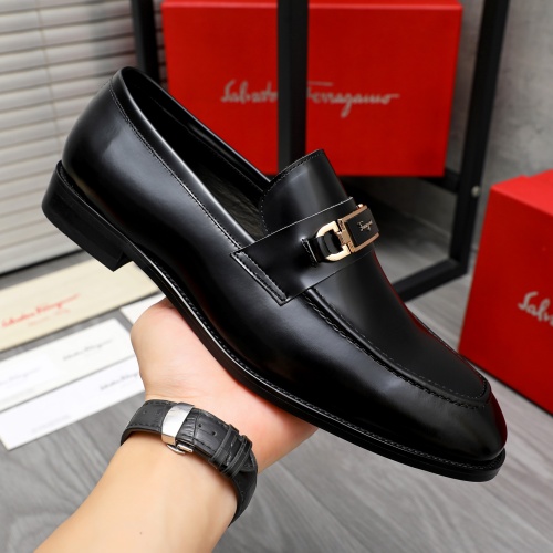 Replica Salvatore Ferragamo Leather Shoes For Men #1230853 $82.00 USD for Wholesale