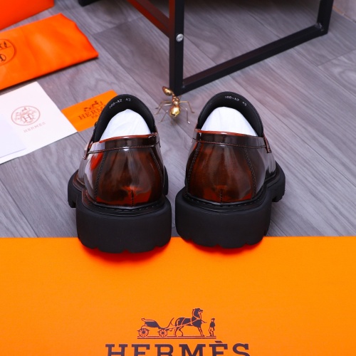 Replica Hermes Leather Shoes For Men #1231226 $118.00 USD for Wholesale