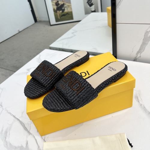 Replica Fendi Slippers For Women #1231810 $82.00 USD for Wholesale