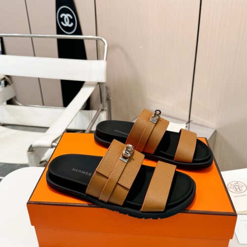 Replica Hermes Slippers For Women #1232098 $98.00 USD for Wholesale