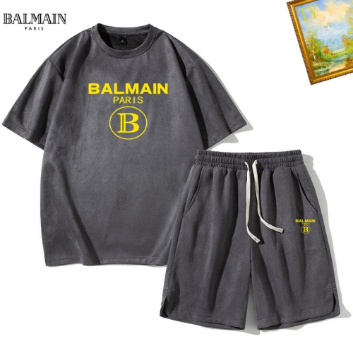 Cheap Balmain Tracksuits Short Sleeved For Men #1235414, $$48.00 USD On Balmain Tracksuits