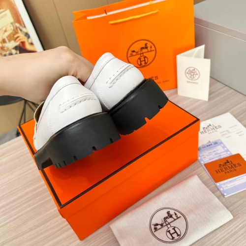 Replica Hermes Leather Shoes For Women #1236600 $102.00 USD for Wholesale