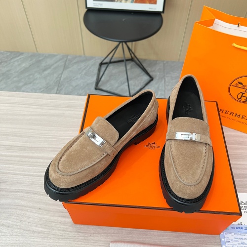 Replica Hermes Leather Shoes For Women #1236604 $102.00 USD for Wholesale