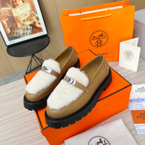 Cheap Hermes Leather Shoes For Women #1236667, $$102.00 USD On Hermes Leather Shoes