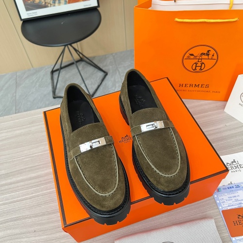 Replica Hermes Leather Shoes For Women #1236668 $102.00 USD for Wholesale