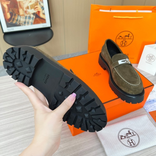 Replica Hermes Leather Shoes For Women #1236668 $102.00 USD for Wholesale