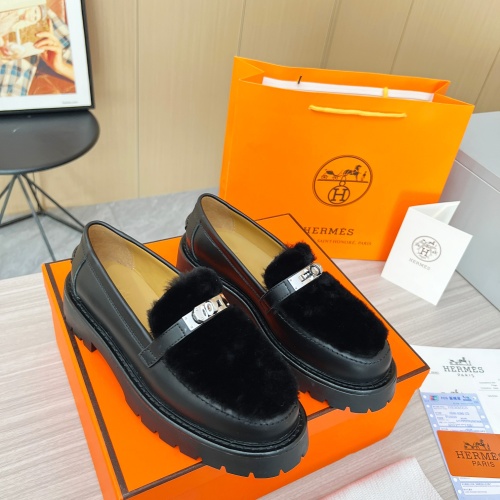 Cheap Hermes Leather Shoes For Women #1236669, $$102.00 USD On Hermes Leather Shoes