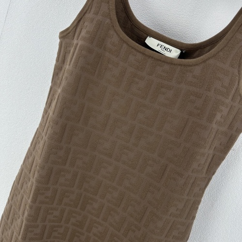 Replica Fendi Dresses Sleeveless For Women #1239612 $88.00 USD for Wholesale