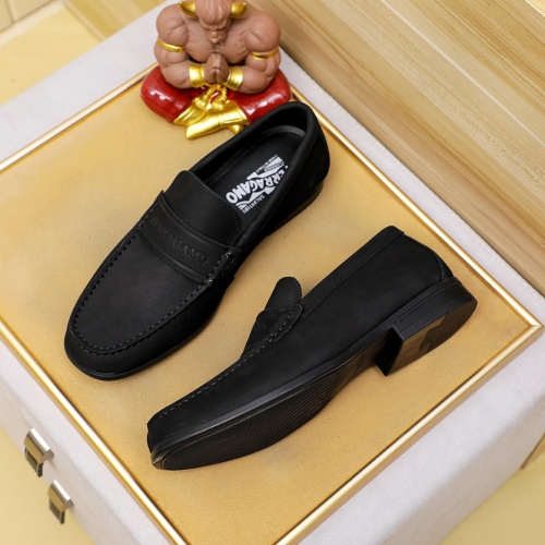 Replica Salvatore Ferragamo Leather Shoes For Men #1243155 $85.00 USD for Wholesale