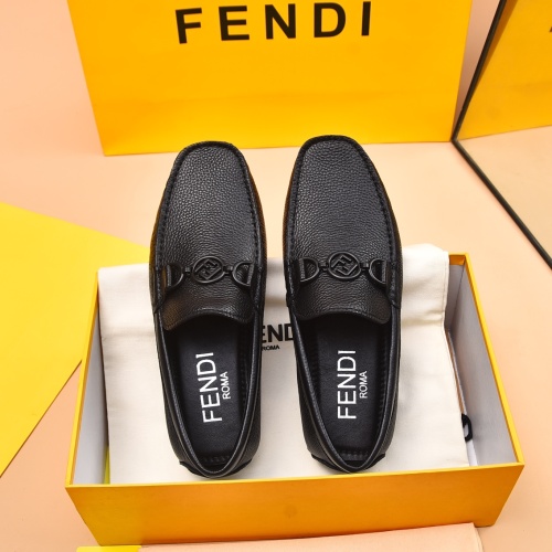 Replica Fendi Leather Shoes For Men #1243233 $80.00 USD for Wholesale