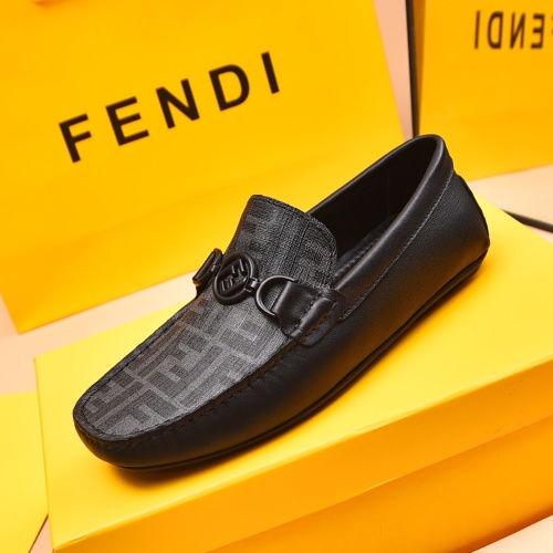 Replica Fendi Leather Shoes For Men #1243235 $80.00 USD for Wholesale