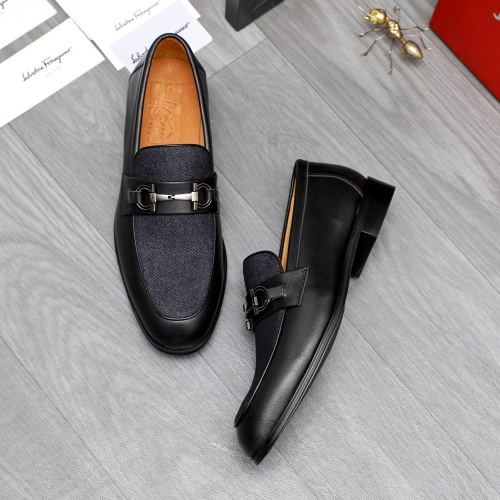 Replica Salvatore Ferragamo Leather Shoes For Men #1243976 $82.00 USD for Wholesale