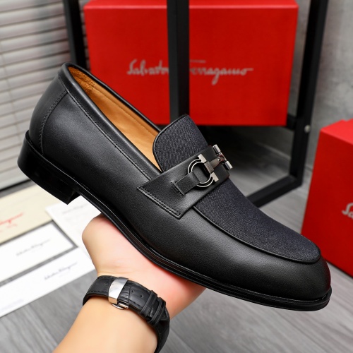 Replica Salvatore Ferragamo Leather Shoes For Men #1243976 $82.00 USD for Wholesale