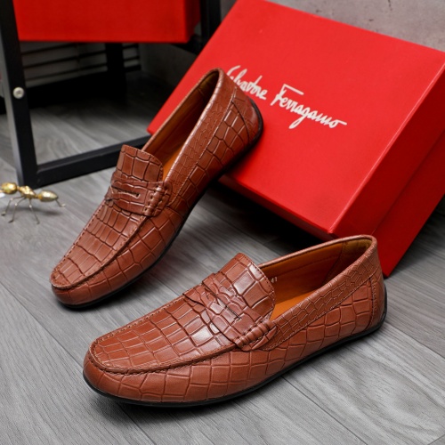 Cheap Salvatore Ferragamo Leather Shoes For Men #1243991, $$68.00 USD On Salvatore Ferragamo Leather Shoes