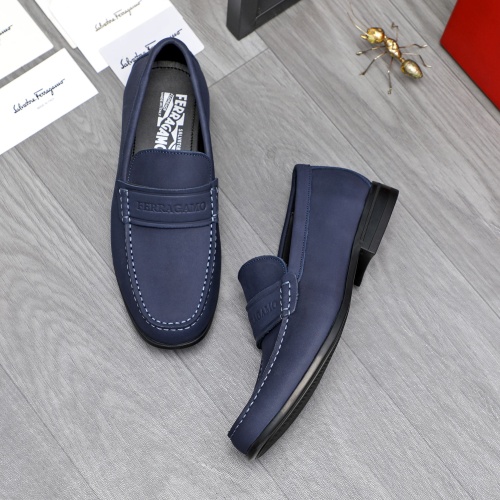 Replica Salvatore Ferragamo Leather Shoes For Men #1243998 $82.00 USD for Wholesale