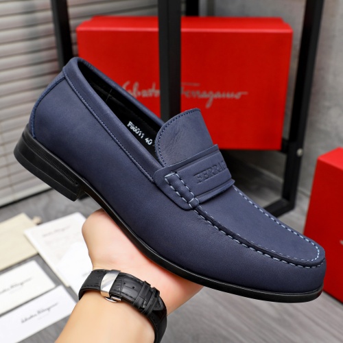 Replica Salvatore Ferragamo Leather Shoes For Men #1243998 $82.00 USD for Wholesale