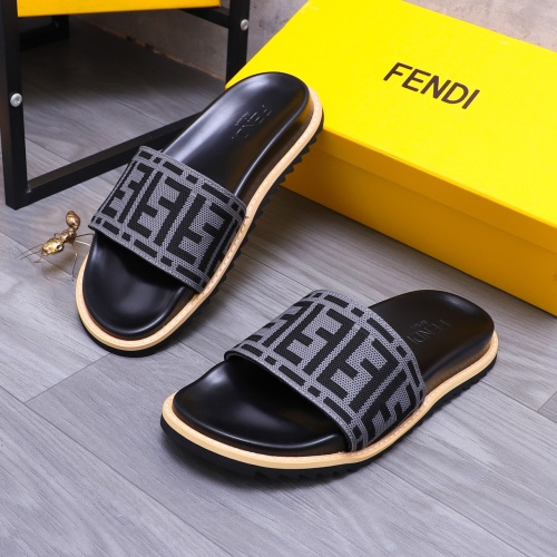 Replica Fendi Slippers For Men #1244526 $52.00 USD for Wholesale