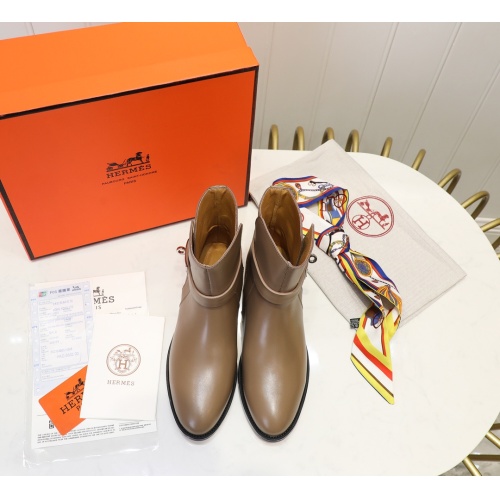 Replica Hermes Boots For Women #1244825 $98.00 USD for Wholesale