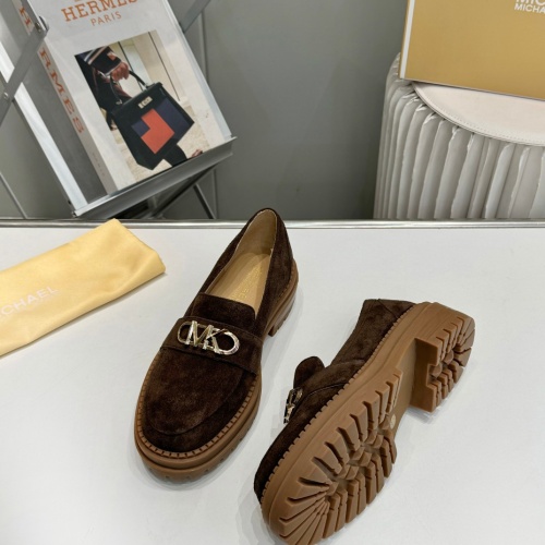 Replica Michael Kors Leather Shoes For Women #1245583 $96.00 USD for Wholesale