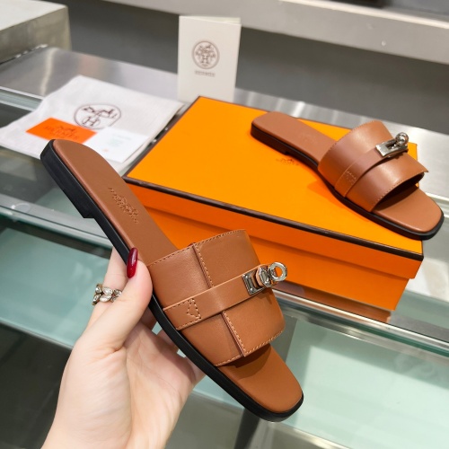 Replica Hermes Slippers For Women #1245725 $82.00 USD for Wholesale