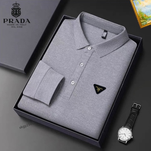 Replica Prada T-Shirts Long Sleeved For Men #1247055 $40.00 USD for Wholesale