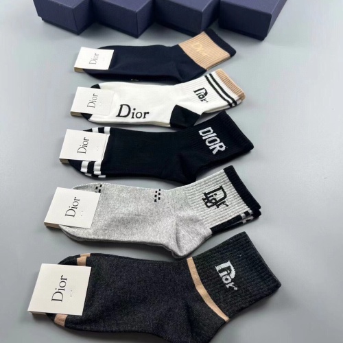 Replica Christian Dior Socks For Men #1249010 $27.00 USD for Wholesale