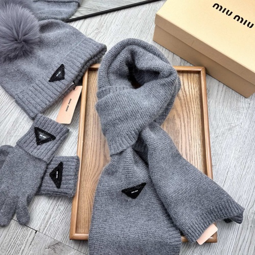 Replica MIU MIU Hat and Scarf and Glove Set #1255570 $76.00 USD for Wholesale