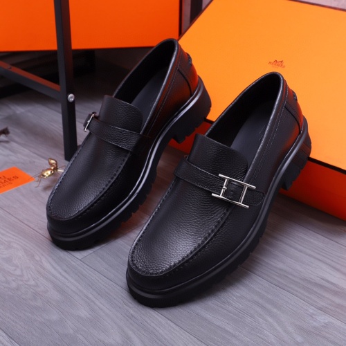 Replica Hermes Leather Shoes For Men #1255718 $115.00 USD for Wholesale